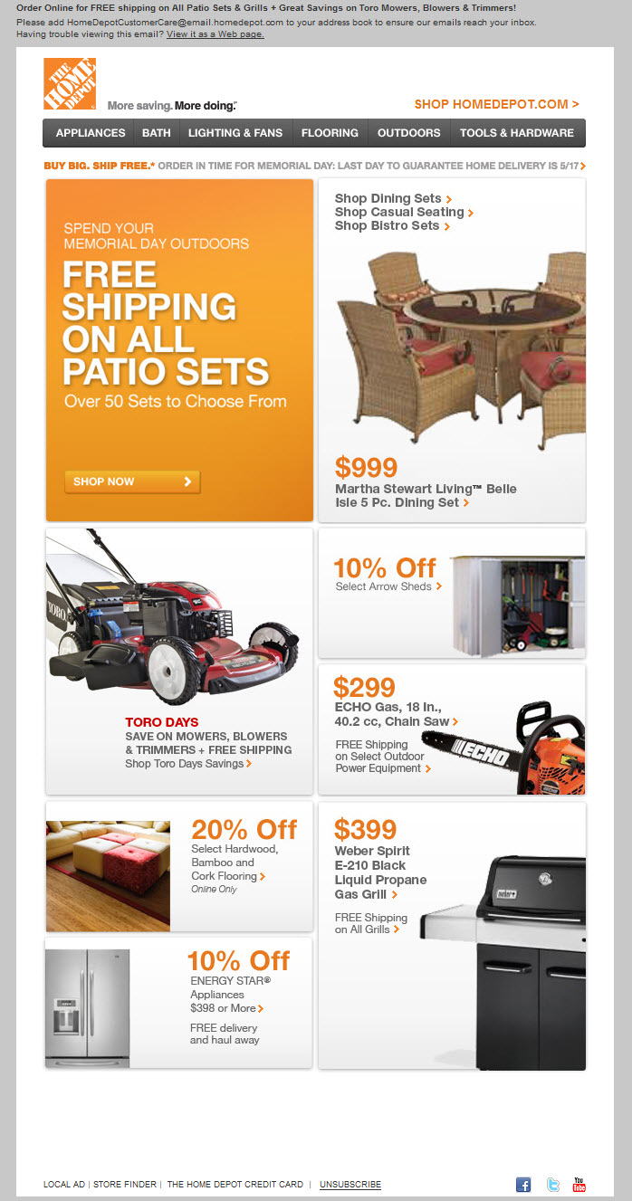 Am Inbox Home Depot And Redesign Emails Oracle Marketing Click To View This May 13 2010 Home Depot Email Full Sized