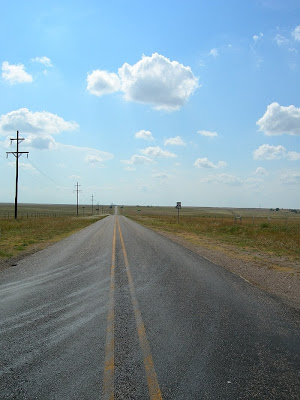 Texas highway 1268 looking west Cast Away crossroads