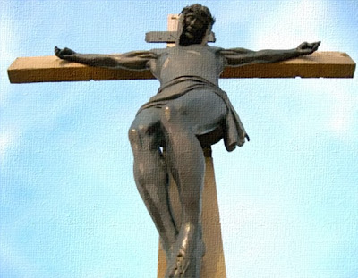 FotoSketch of Jesus on the cross, Cross of Our Lord Groom Texas