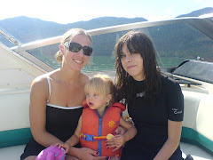 Andrea, Jayda, Kristen boating at Harrison