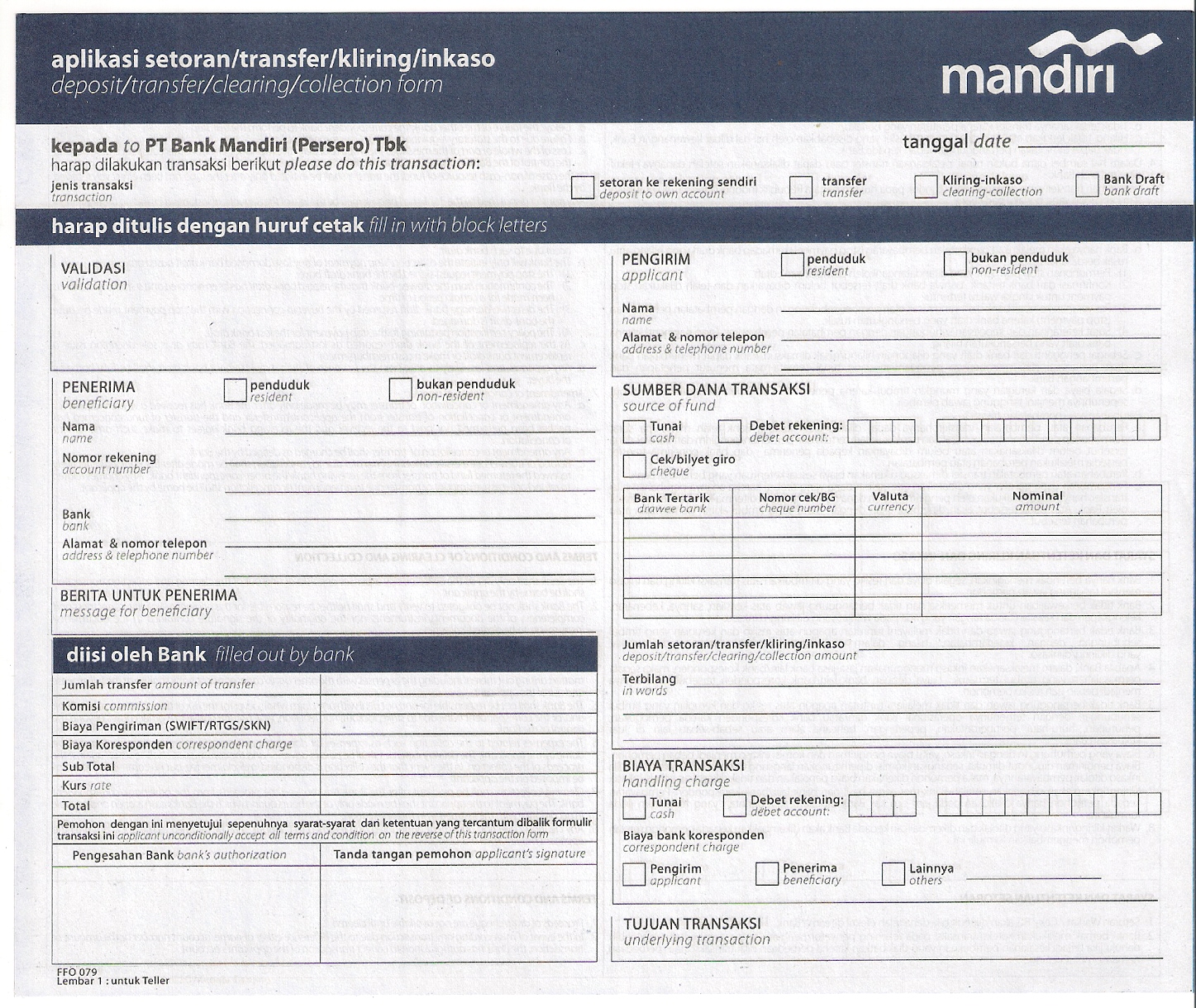 Formulir Bank