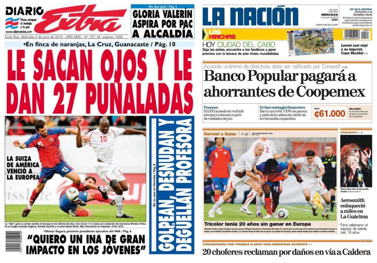TINTA DEPORTIVA Suiza 0 Costa Rica 1 los diarios suizos hablan de