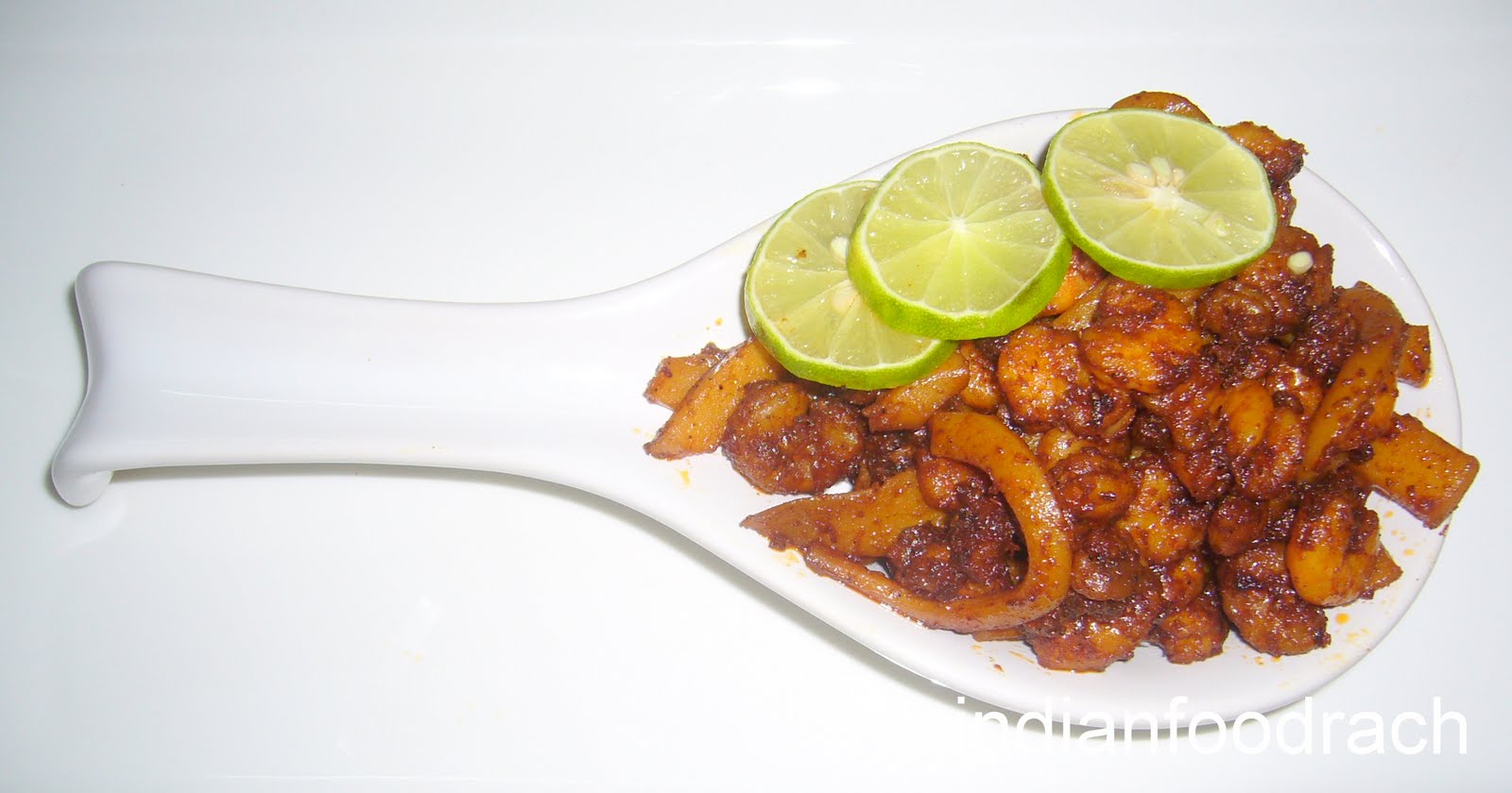 INDIAN FOOD: Stir fried squid and prawns (Cocktail seafood)