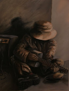 Oil can guitar - oil painting by Stephen Scott
