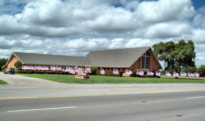 Static flag line at the church