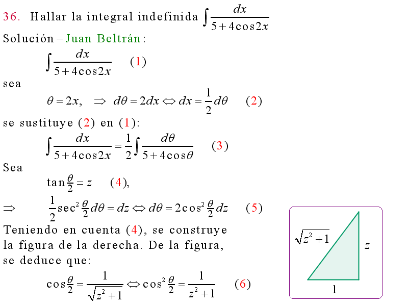 INTEGRAL POR SUSTITUCION TRIGONOMETRICA | Ejercicios de Matemáticas