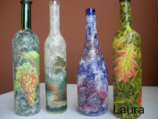 Laura fa bottiglie decoupage 1 for Immagini da dipingere su vetro