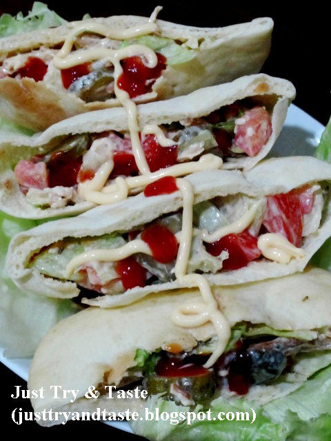 Resep Roti Pita Isi Salad Ayam