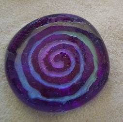reverse painted glass pendant