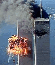 Le Twin Tower in fiamme dopo gli attentati dell’11 settembre 11/9