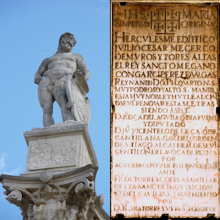 Hércules (Alameda) y lápida de Puerta de Jerez