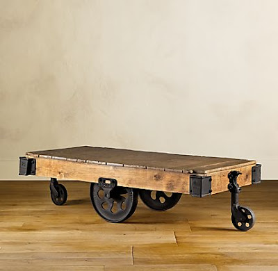 Restoration Hardware Factory Cart Coffee Table