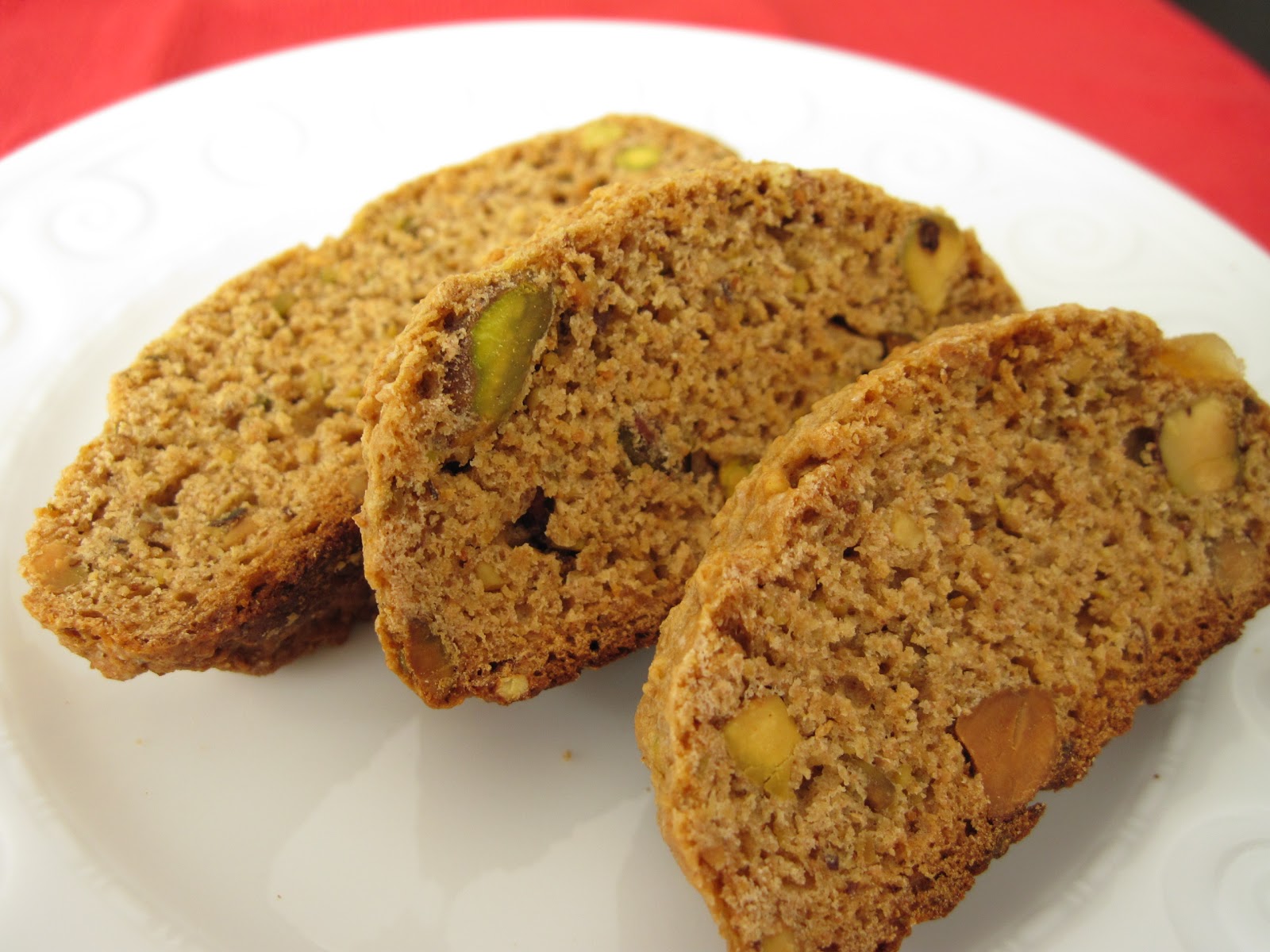 Pistachioginger biscotti a recipe Yankee Kitchen Ninja