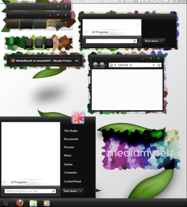 Ultimate theme. Windows 7 basic theme.