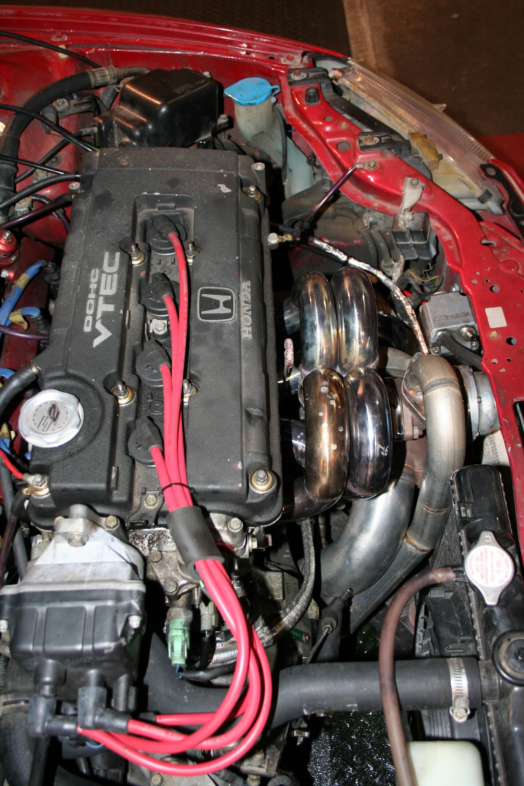 DG Performance B16 Delsol. New turbo manifold install and custom 3