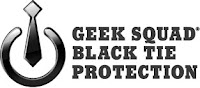 Geek Squad Black Tie Protection Logo on White Universal Power Symbol with Tie from Best Buy