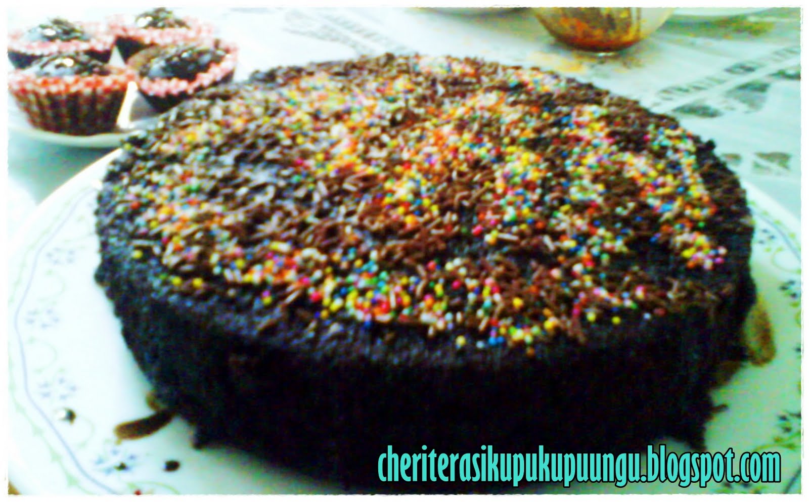  CheriteraSiKupuKupu_Ungu Kek Cokelat cap Tim =)