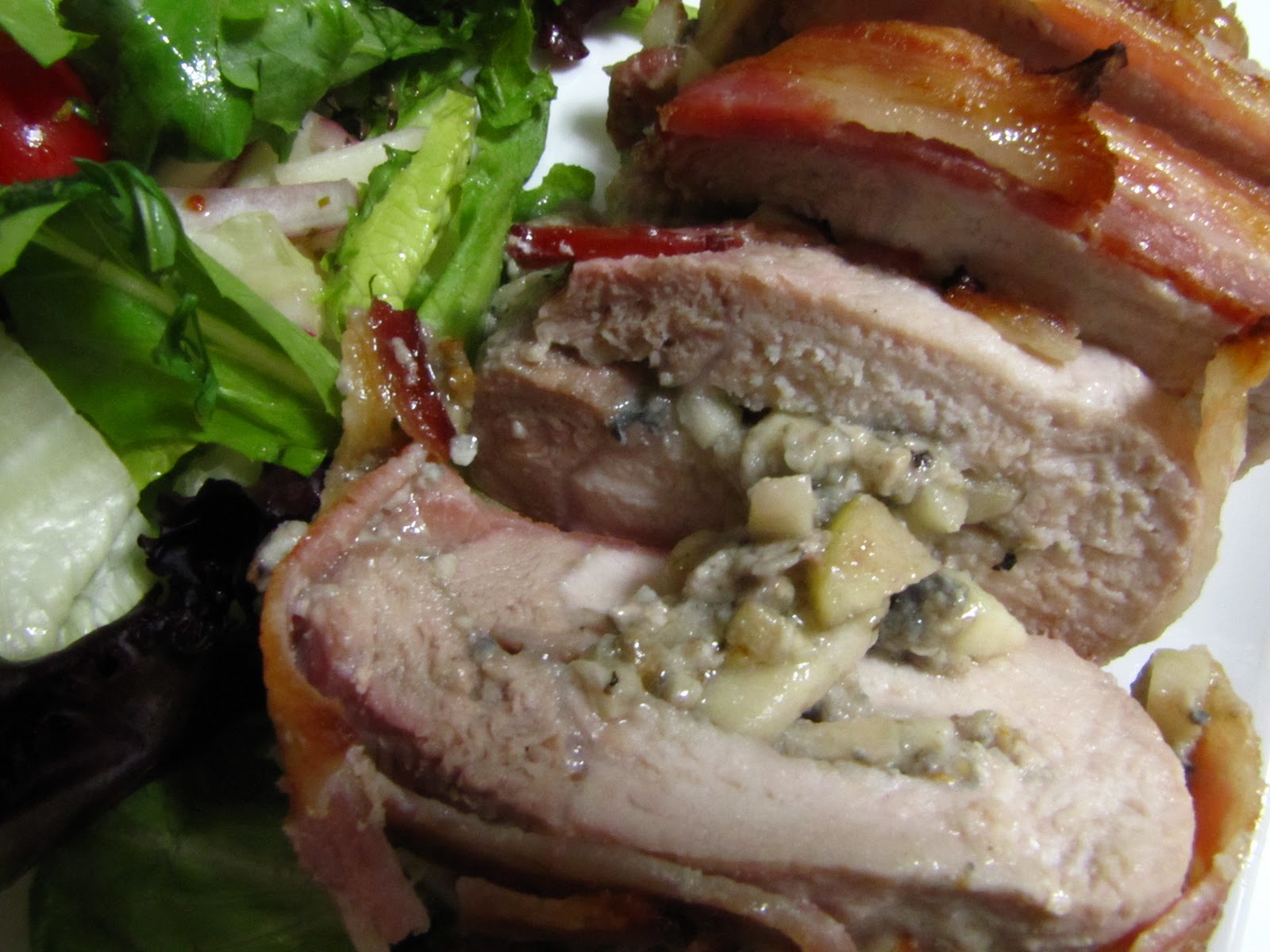 A Boston Food Diary: Gorgonzola and Apple Stuffed, Bacon Wrapped Pork ...