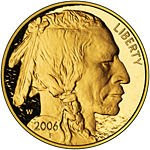 Obverse of American buffalo 24 karat coin