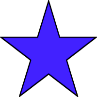 Sharp-edged blue stars clip art graphic