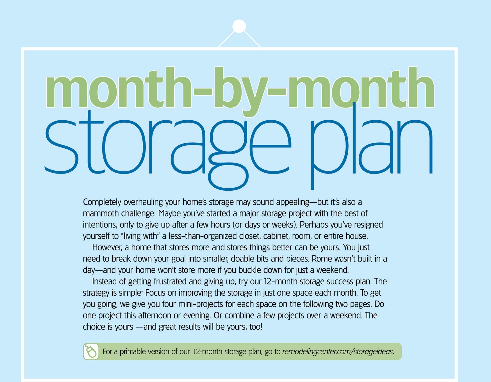 Decorology A month by month plan to get your home storage organized