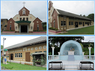 Church of St John Vianney in Tampin, Negeri Sembilan - the different external views and a grotto of Blessed Mother Mary in its compound