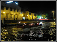 Melaka River Boat cruising the river at night