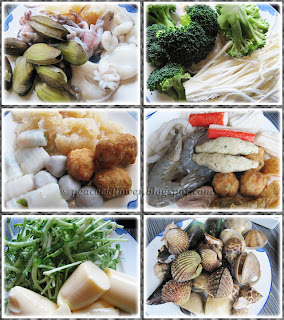 Seafood, meat, etc. for steamboat buffet