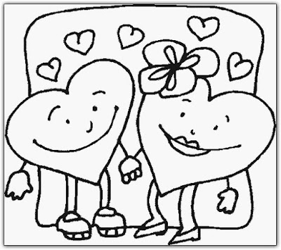 Ositos con corazones para colorear - Para san valentin