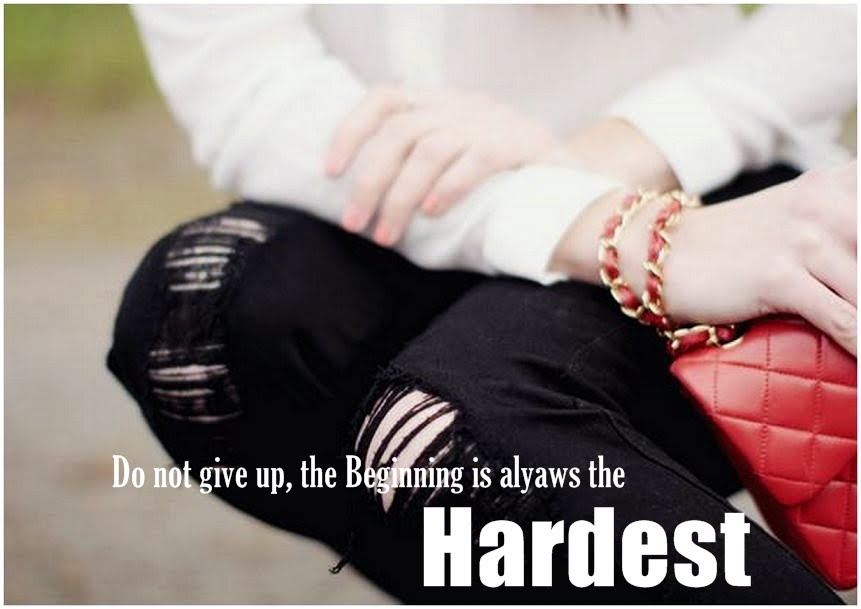 Do not give up, the beginning is always the hardest.