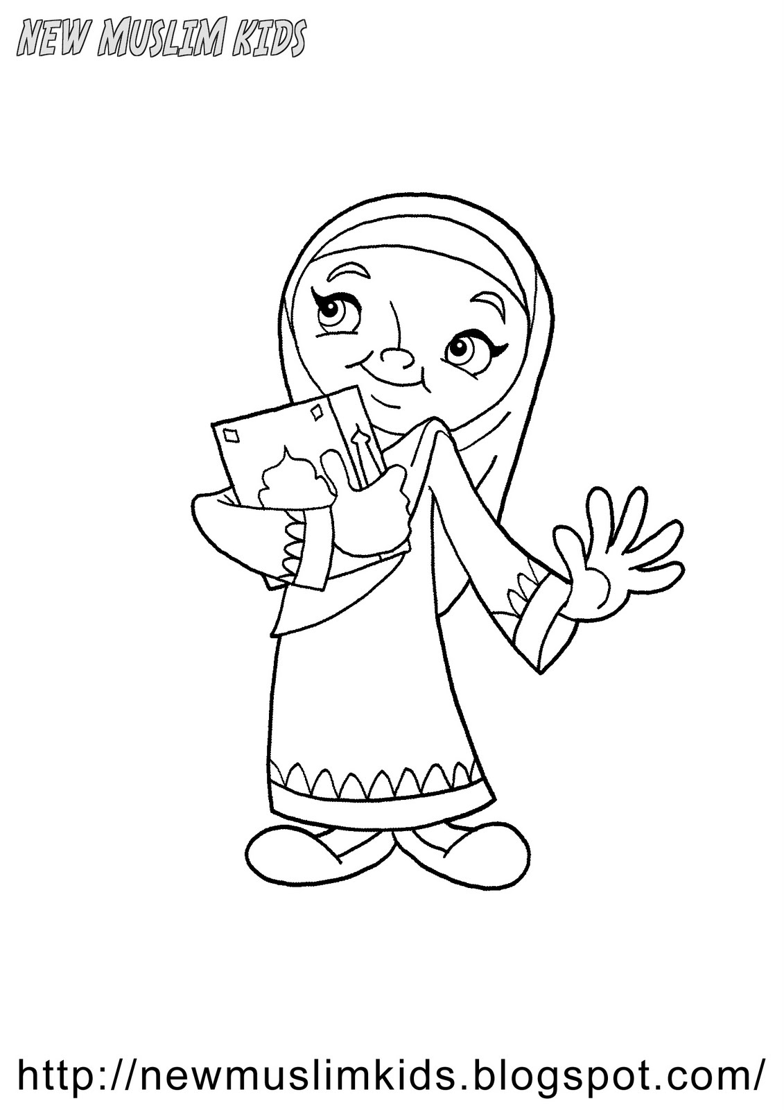Download New Muslim Kids: Coloring Pages for Free 8: