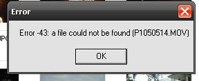 Error-43: a file could not be found เปิดไม่ได้