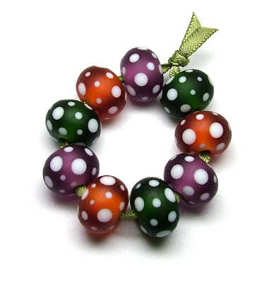 Etched Lampwork Beads