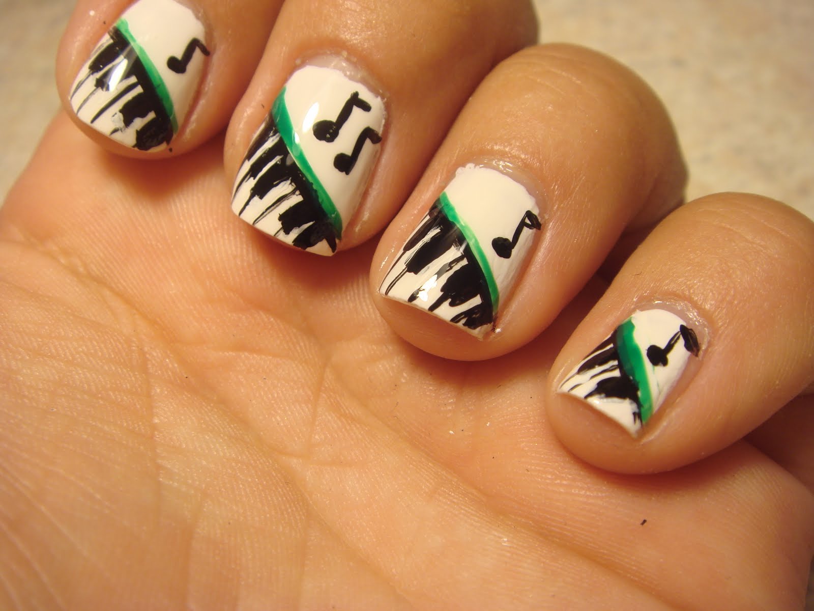 3. Black and White Piano Key Nails - wide 3