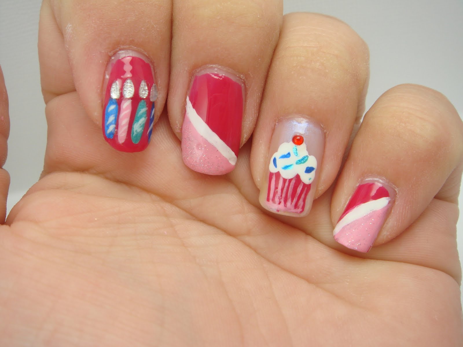 All Nail and Cosmetics Birthday Cupcake Nails