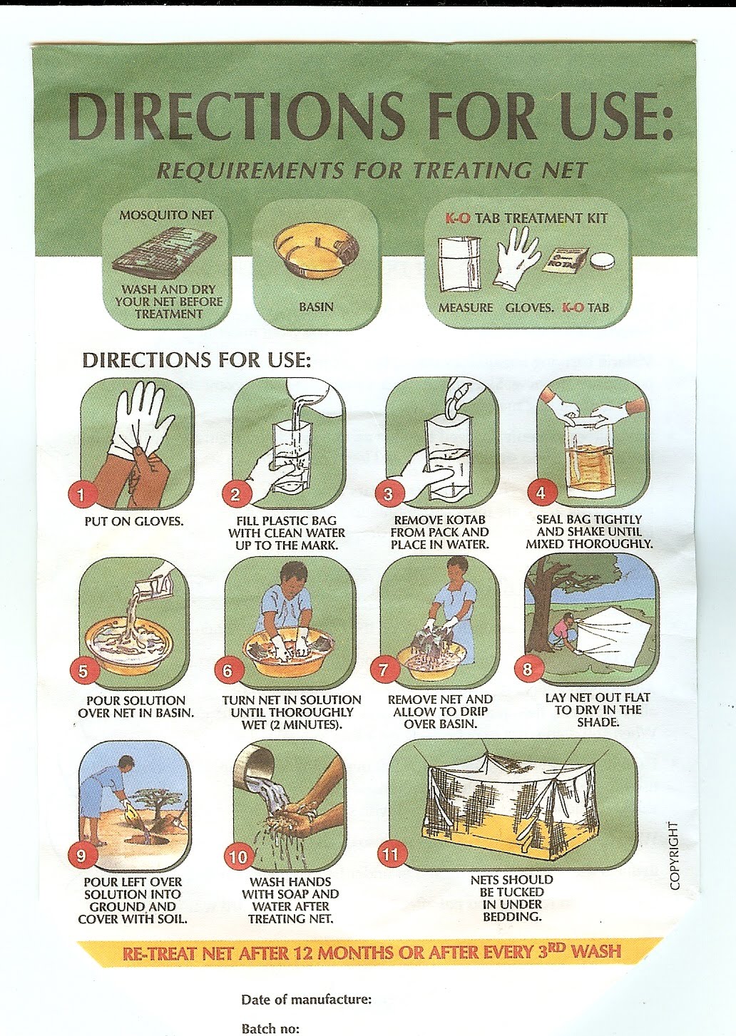 Insecticides for the treatment of mosquito nets MOSQUITO NET SALES IN