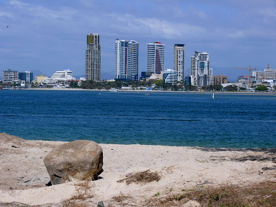 photo of the skyline of the Gold Coast from a beach across a body of water