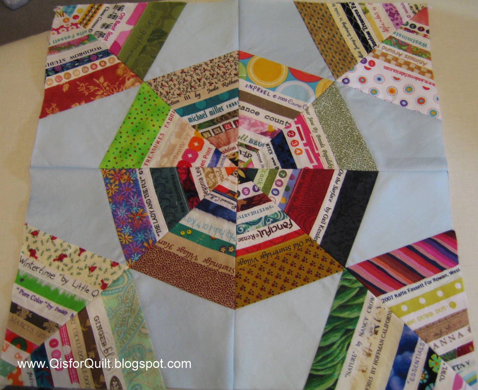 "Q is for Quilt" Selvage Quilt update
