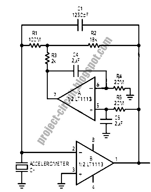 Free Project Circuit Diagram: Accelerometer Amplifier Circuit