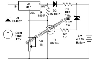 Free Project Circuit Diagram: Solar Charger Circuit