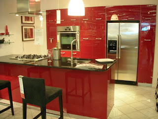 Tile Splashback Ideas Pictures: Red Kitchen Paint