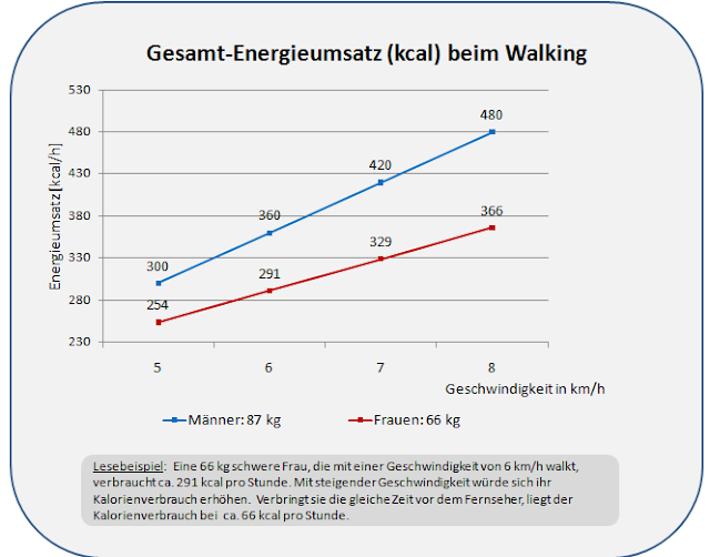 Energieumsatz Ausdauersport Energieumsatz / Kalorienverbrauch Walking