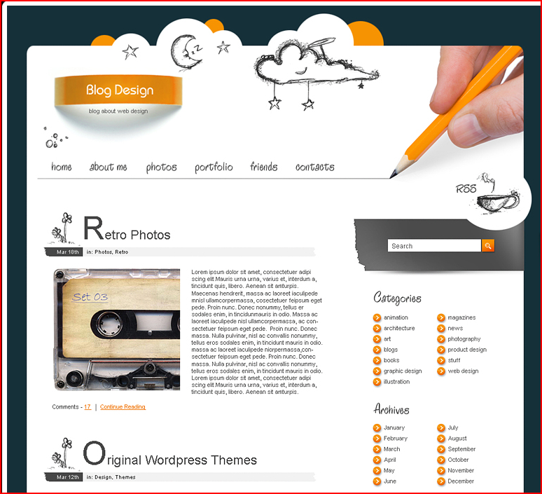 Design blog. Blog template.