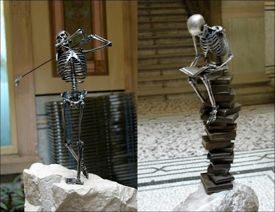 Escultura con esqueleto de acero
