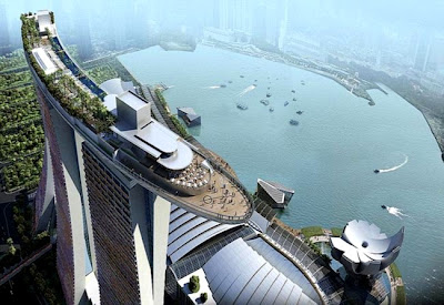 Magnifica vista desde el Skypark Sands en el hotel Marina Bay Sands