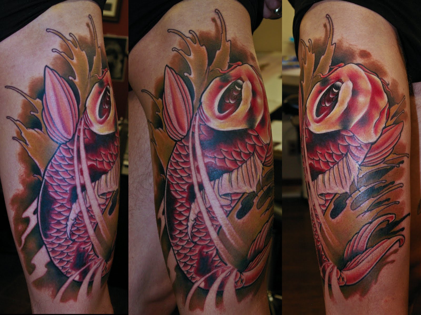 tatouage carpe koi couleur