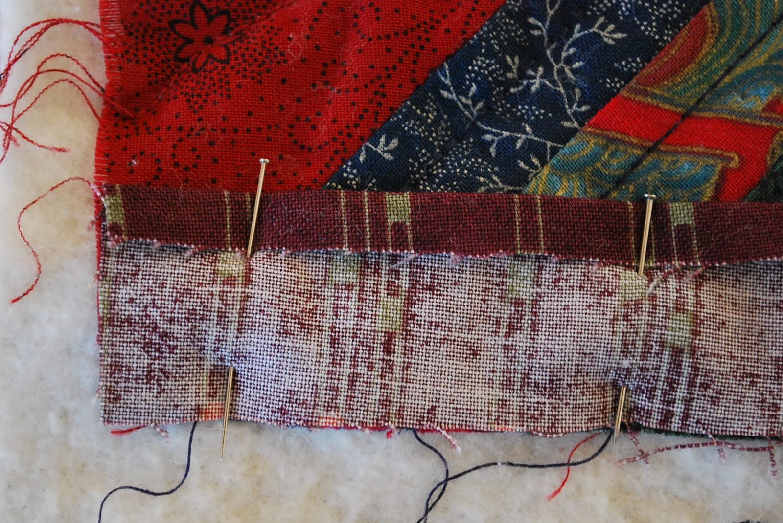 Milk and Honey Quilts String Quilt Finished with Knife Edge Binding