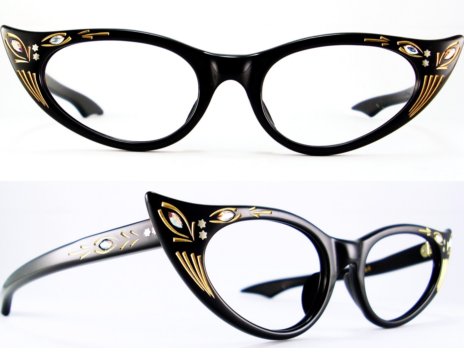 Vintage Eyeglasses Frames Eyewear Sunglasses 50s Vintage 50s Cat Eye ...