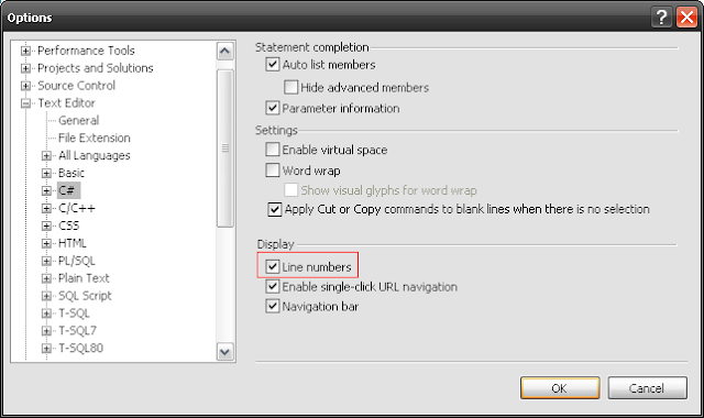  Visual Studio Line Numbers