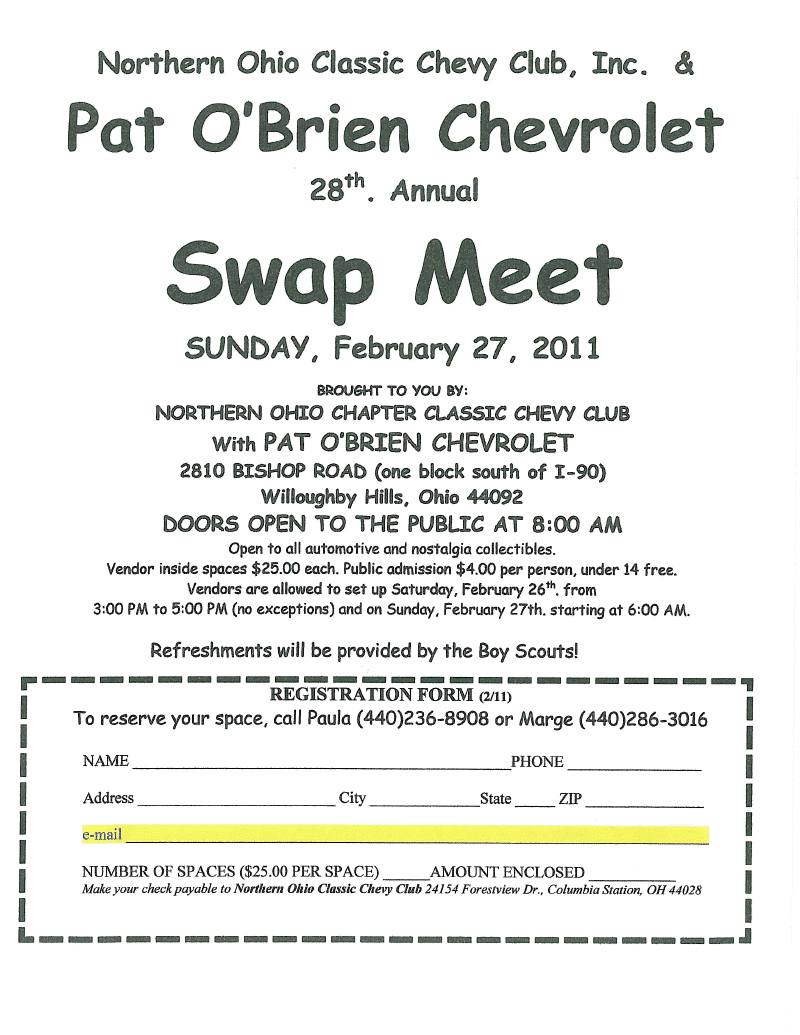 Pat O Brien Chevy >> Pat O'Brien Chevrolet's Blog: Swap Meet | Pat O'Brien ... Pat O Brien Chevy >> Pat O'Brien Chevrolet's Blog: Swap Meet | Pat O'Brien ...